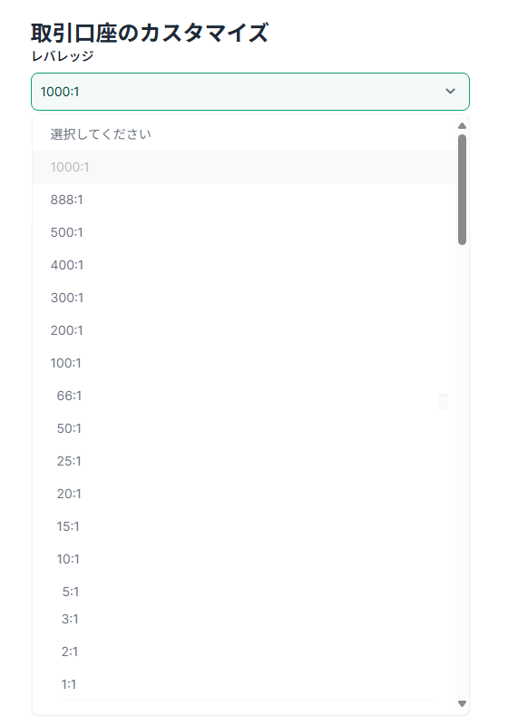 XMのレバレッジ設定