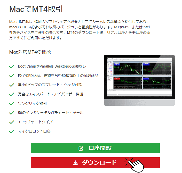 XMTradingのMac版MT4のダウンロード手順