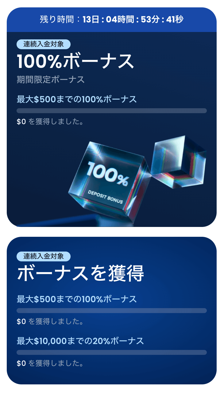 XMTradingの追加入金ボーナスプロモーションの案内例