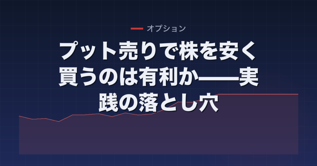 プット売りで株を安く買うのは有利か——実践の落とし穴